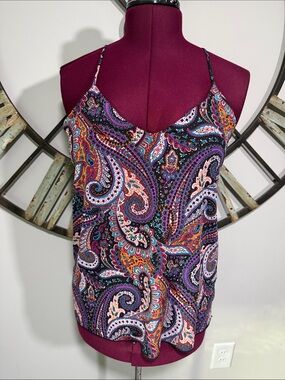 How Very Loved Paisley Print Spaghetti Strap Tank Top - Multicolor